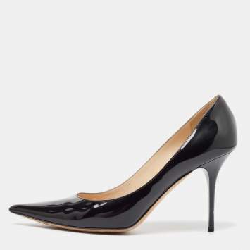 Pre Owned Jimmy Choo Black Patent Leather Love Pumps Size 40