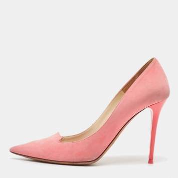 Pre Owned Jimmy Choo Pink Suede Avril Pumps Size 37