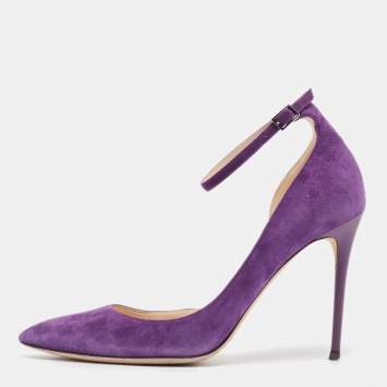 Pre Owned Jimmy Choo Purple Suede Lucy D'orsay Pumps Size 37