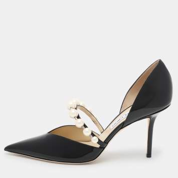 Pre Owned Jimmy Choo Black Patent Leather Aurelie 85 Pumps 42