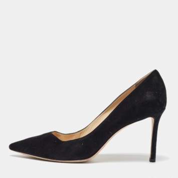 Pre Owned Jimmy Choo Black Suede Romy Pumps Size 40
