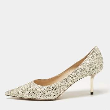 Pre Owned Jimmy Choo Multicolor Glitter Romy Pumps Size 37.5