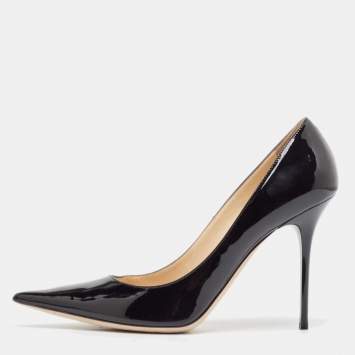 Pre Owned Jimmy Choo Black Patent Leather Abel Pumps Size 40.5