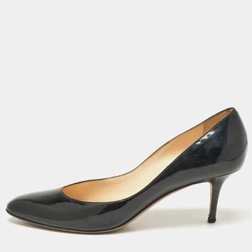Pre Owned Jimmy Choo Black Patent Leather Bridget Pumps Size 41