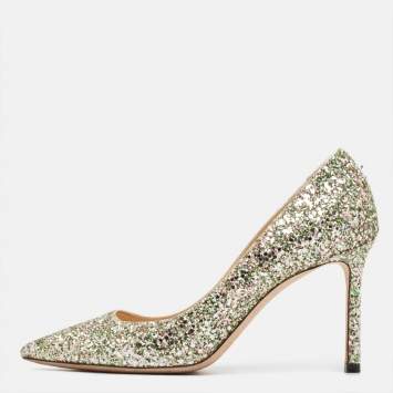 Pre Owned Jimmy Choo Multicolor Glitter Romy Pumps Size 36