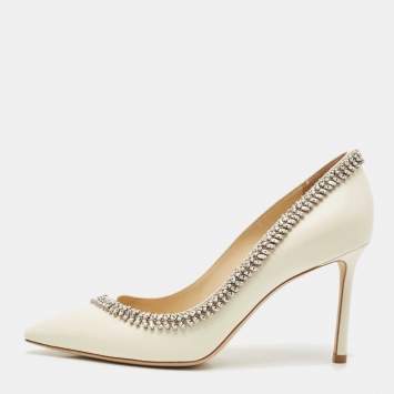 JIMMY CHOO ゴールド グリッター ハイヒール 38.5 Jimmy Choo Multicolor Glitter Heels - Size 38 ○ Labellov