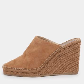 Pre Owned Jimmy Choo Brown Suede Mules Size 38