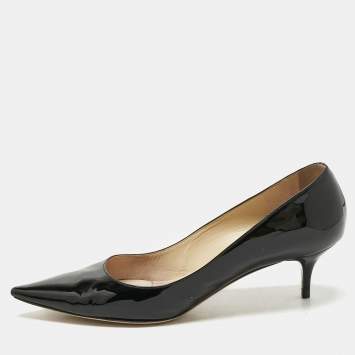 Pre Owned Jimmy Choo Black Patent Leather Romy Pumps Size 40