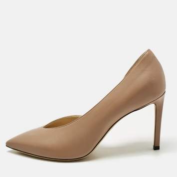 Pre Owned Jimmy Choo Beige Leather Sophia D'orsay Pumps