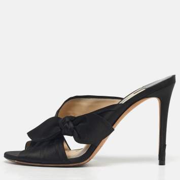 Pre Owned Jimmy Choo Black Satin Keely Slide Sandals Size 41