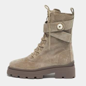 مملوكة مسبقًا Jimmy Choo Noemi Size 35.5 Taupe Grey Ankle Length Boots