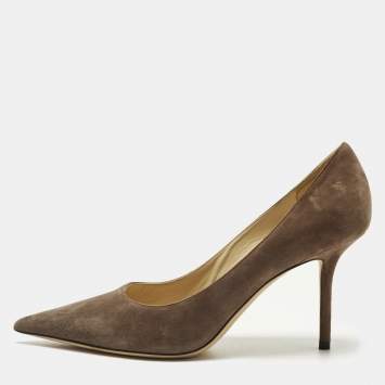 مملوكة مسبقًا Jimmy Choo Romy Size 38.5 Brown Suede Pumps