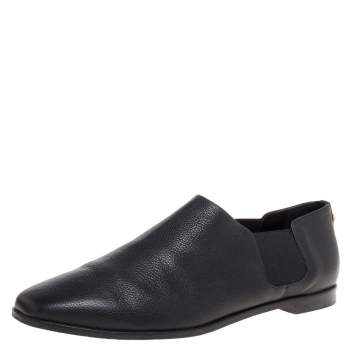 Pre Owned Jimmy Choo Black Leather And Elastic Glint Slip On Loafer Size 41
