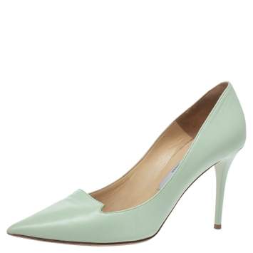 Pre Owned Jimmy Choo Mint Green Leather Alia Pumps Size 38