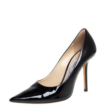 Pre Owned Jimmy Choo Black Patent Leather Pumps Size 36