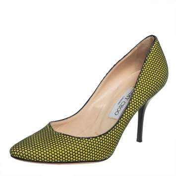Pre Owned Jimmy Choo Black/Yellow Rubber Pumps Size 37.5