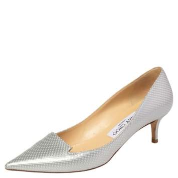 Pre Owned Jimmy Choo Grey Leather Attila Pumps Size 36
