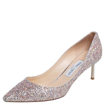 Pre Owned Jimmy Choo Multicolor Coarse Glitter Romy Pumps Size 39