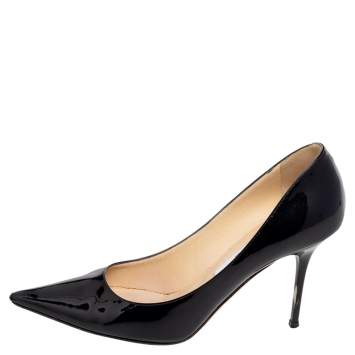 Pre Owned Jimmy Choo Black Patent Leather Abel Pumps Size 38