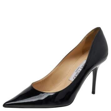 Pre Owned Jimmy Choo Black Patent Leather Romy Pointed Toe Pumps Size 36