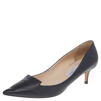 Pre Owned Jimmy Choo Black Leather Avril Pointed Toe Pumps Size 42