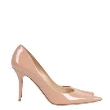 Pre Owned Jimmy Choo Pink Patent Leather Pointed Toe Pumps EU 37