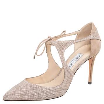 Pre Owned Jimmy Choo Beige Nubuck  Leather Vanessa Pumps Size 40