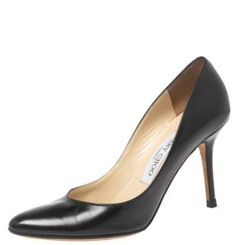Pre Owned Jimmy Choo Black Leather Gilbert Pumps Size 36