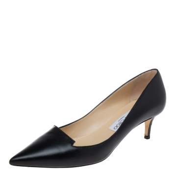 Pre Owned Jimmy Choo  Black Leather Avril Pumps Size 38