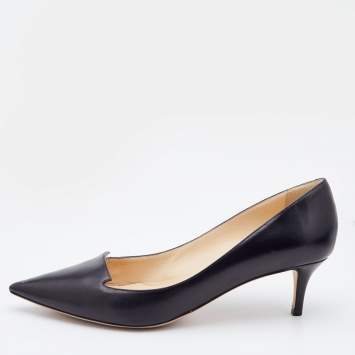 Pre Owned Jimmy Choo Black Leather Avril Pumps Size 39.5