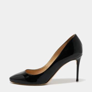 Pre Owned Jimmy Choo Black Patent Leather  Pumps Size 37.5