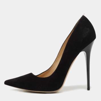 Pre Owned Jimmy Choo Black Suede Dégradé Anouk Pointed-Toe Pumps Size 41