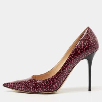 Pre Owned Jimmy Choo Two Tone Patent Love Pointed Toe Pumps Size 40