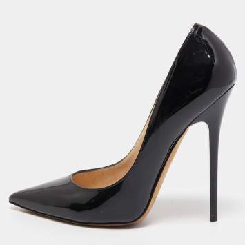 Pre Owned Jimmy Choo Black Patent Leather Romy Pumps Size 36