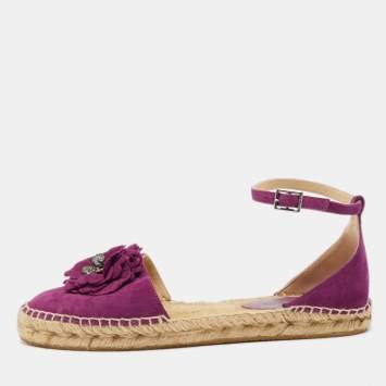 Pre Owned Jimmy Choo Purple Suede Dylan Espadrille Flats Size 40