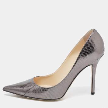 Pre Owned Jimmy Choo Metallic Watersnake Romy Pumps Size 40