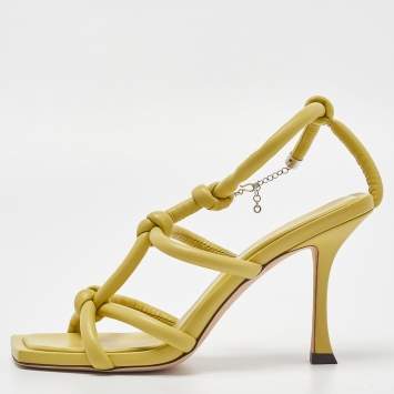 Pre Owned Jimmy Choo Yellow Leather Bay Sandals Size 39