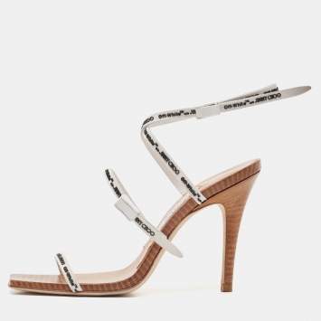 Pre Owned Jimmy Choo x Off-White White Rubber and Leather Jane Sandals Size 36 