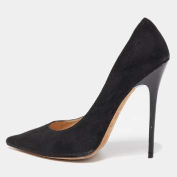 مملوكة مسبقًا Jimmy Choo Black Suede Romy Pumps Size 37.5