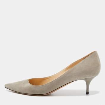 مملوكة مسبقًا Jimmy Choo Grey Suede Romy Pumps Size 37