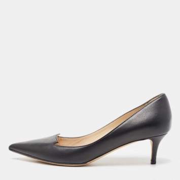 Pre Owned Jimmy Choo Black Leather Allure Pumps Size 36.5