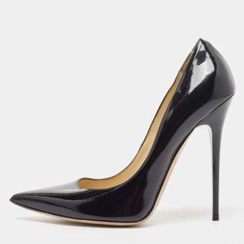 Pre Owned Jimmy Choo Black Patent Leather Agnes Pumps Size 39