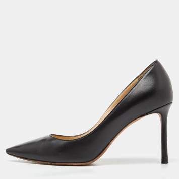 Pre Owned Jmmy Choo Black Romy Pointed Toe Pumps Size 37