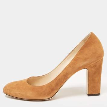 Pre Owned Jimmy Choo Brown Suede Billie Round Toe Pumps Size 42