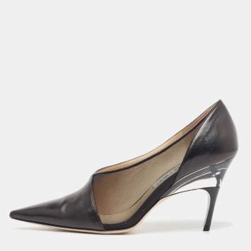 Pre Owned Jimmy Choo Black Leather Pointed Toe Pumps Size 41