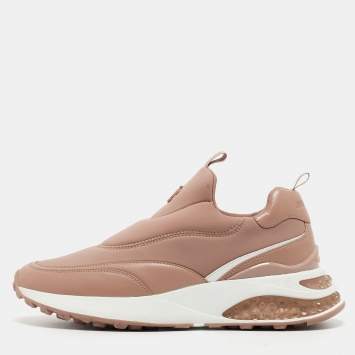 مملوكة مسبقًا Jimmy Choo Dusty Pink Leather and Neoprene Memphis Sneakers Size 42