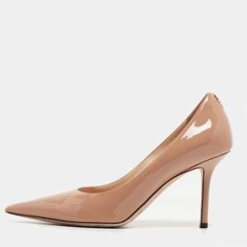 Pre Owned Jimmy Choo Dusty Pink Patent Leather Love Pumps Size 36
