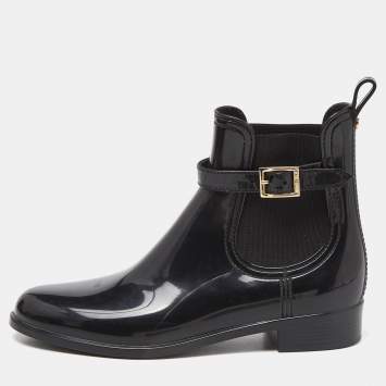 Pre Owned Jimmy Choo Black Rubber Jai Short Rain Boots Size 39