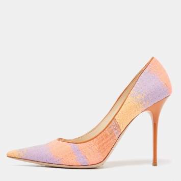 Pre Owned Jimmy Choo Multicolor Knit Fabric Abel Pumps Size 41