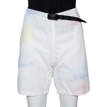 Pre Owned John Elliott Multicolor Ink Bloom Tie Dye Cotton Mountain Shorts S